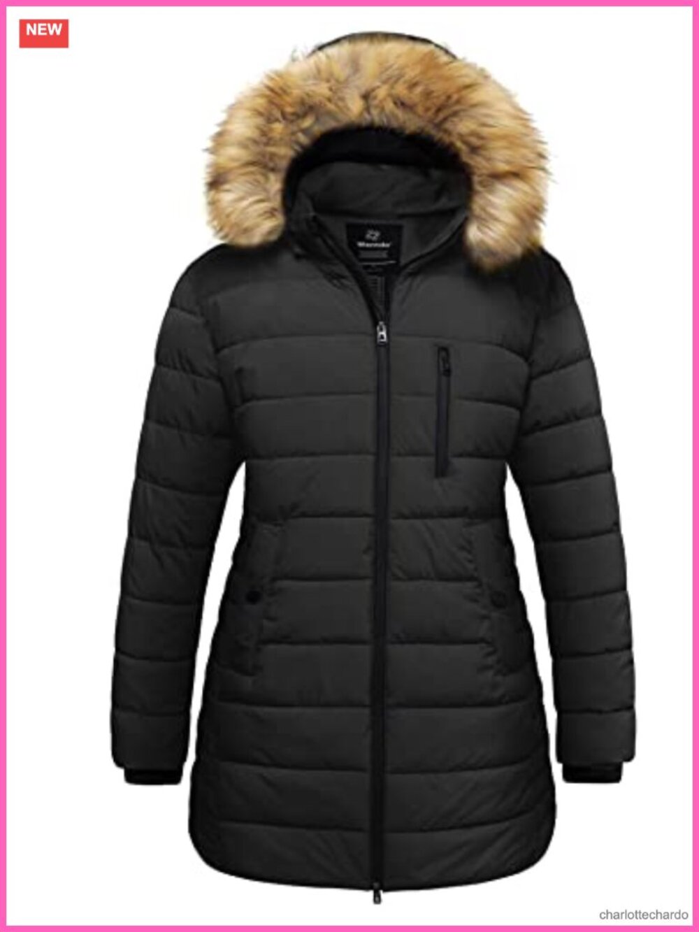 Plus Size Winter Puffer Coat Parka Jacket with Hood Waterproof